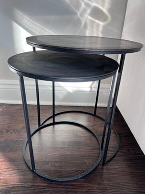2pc Black Round Nesting Tables.