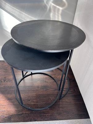 2pc Black Round Nesting Tables.