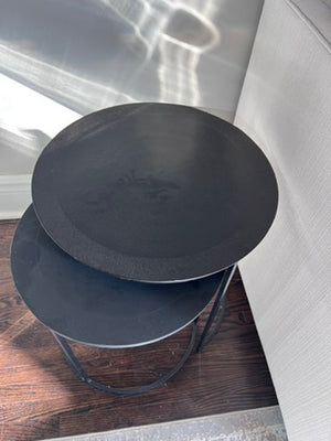 2pc Black Round Nesting Tables.