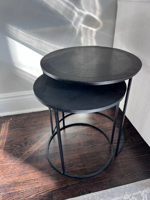 2pc Black Round Nesting Tables.