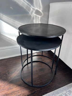 2pc Black Round Nesting Tables.