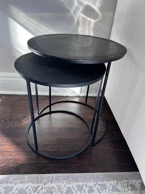 2pc Black Round Nesting Tables.