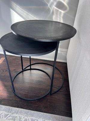 2pc Black Round Nesting Tables.