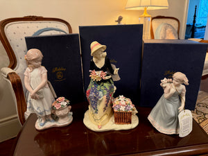 Lot of 3 Adeline Porcelain Figurines, with Boxes