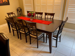Beautiful Solid Wood Dining/Kitchen Table + 8 Chairs, Dark Brown Finish (*amazing condition)
