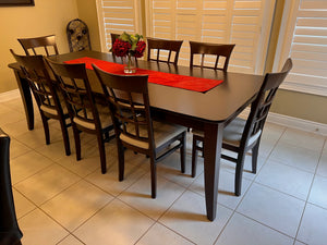 Beautiful Solid Wood Dining/Kitchen Table + 8 Chairs, Dark Brown Finish (*amazing condition)