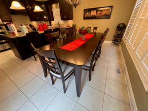 Beautiful Solid Wood Dining/Kitchen Table + 8 Chairs, Dark Brown Finish (*amazing condition)