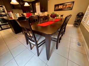 Beautiful Solid Wood Dining/Kitchen Table + 8 Chairs, Dark Brown Finish (*amazing condition)