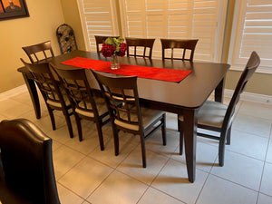 Beautiful Solid Wood Dining/Kitchen Table + 8 Chairs, Dark Brown Finish (*amazing condition)