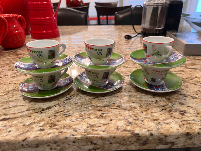 6 Gettoni Foosball Espresso Cups + Saucers