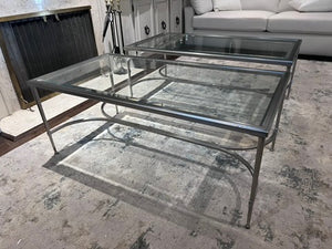 Decor-Rest TRANSITIONAL METAL Coffee TABLE WITH GLASS TOP # 2