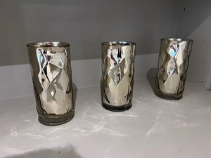 3 Silver Decorative Vases