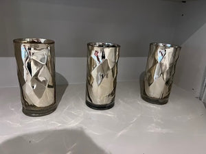 3 Silver Decorative Vases