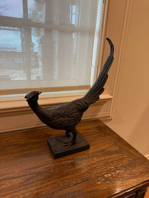 Black Plaster Grouse Sculpture