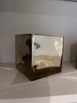 3 Sqaure Silver Decorative Vases