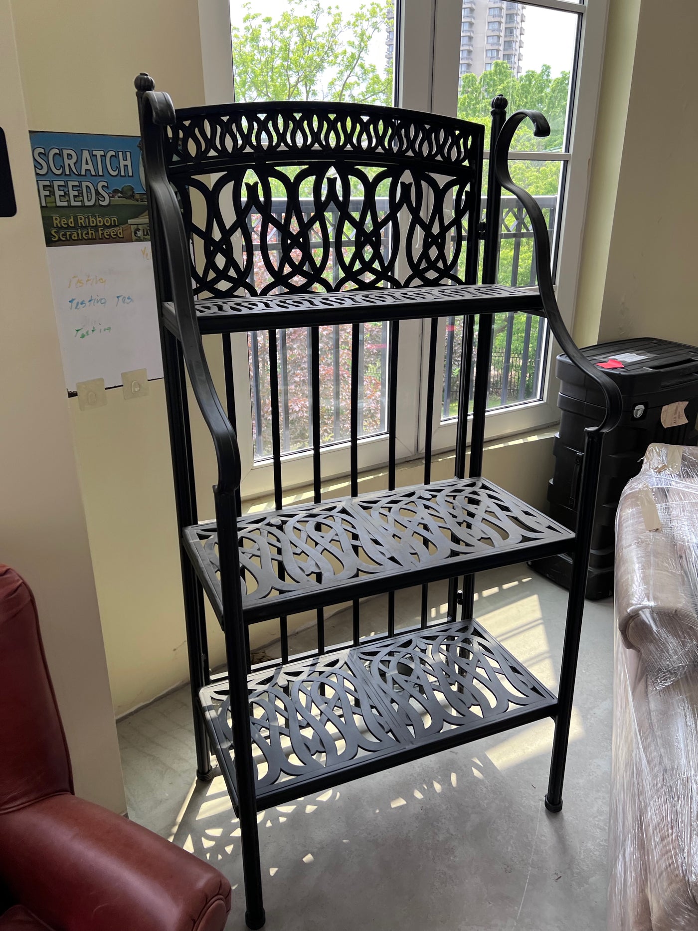 Cast aluminum outdoor bakers rack discount