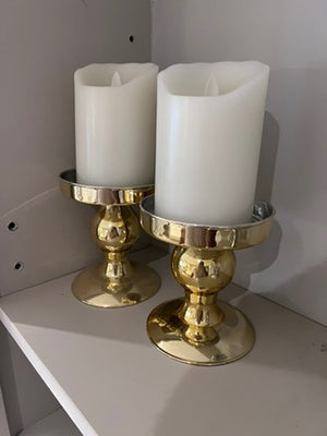 Pair of Decorative Gold Candle Holders
