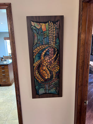 Aksel Tamme (1912-1975) Painted Cut Linoleum Carving