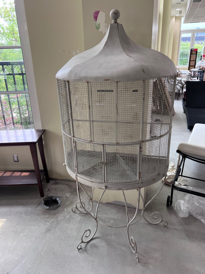 White Metal Bird Cage