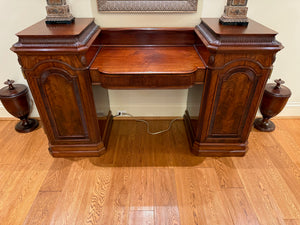 Antique 'Maple & Co' Mahogany Victorian Twin Pedestal Sideboard