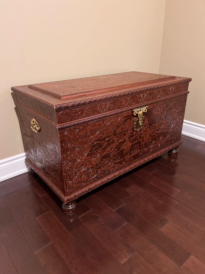Oriental Carved Camphor Chest