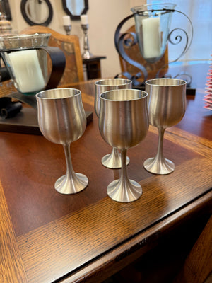 4 Royal Selangor Pewter Goblets