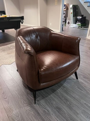 Structube AMBROSE Brown Leather Armchair # 1