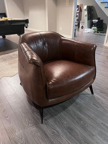 Structube AMBROSE Brown Leather Armchair # 1