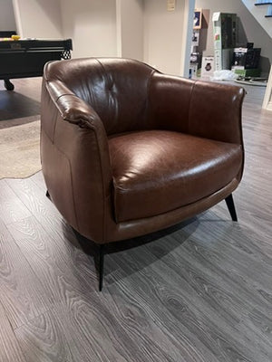 Structube AMBROSE Brown Leather Armchair # 1