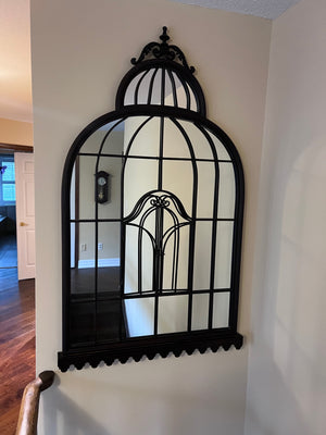 Dark Brown Metal Arched Mirror- 55" x 33.5"