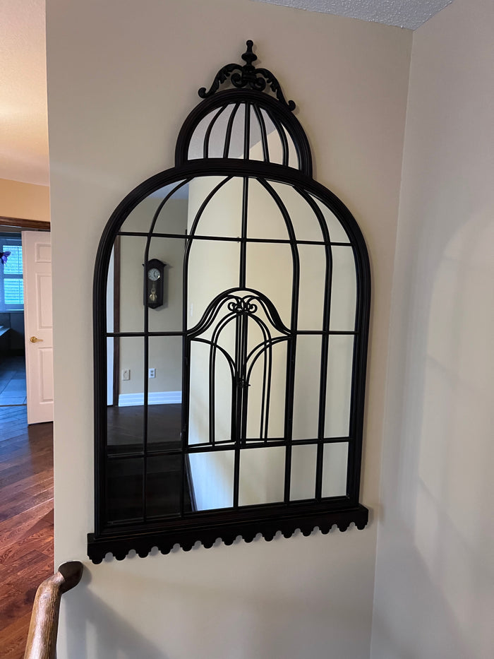 Dark Brown Metal Arched Mirror- 55" x 33.5"