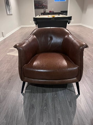 Structube AMBROSE Brown Leather Armchair # 1