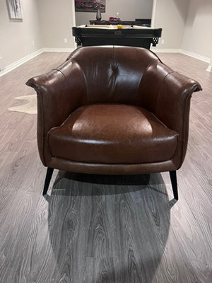Structube AMBROSE Brown Leather Armchair # 1