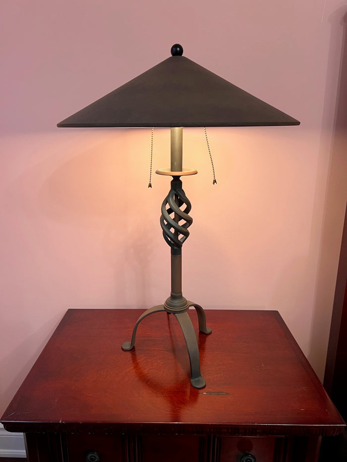 Pair of Metal Table Lamps, Tripod Base