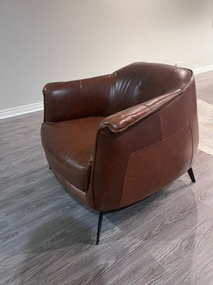Structube AMBROSE Brown Leather Armchair # 1