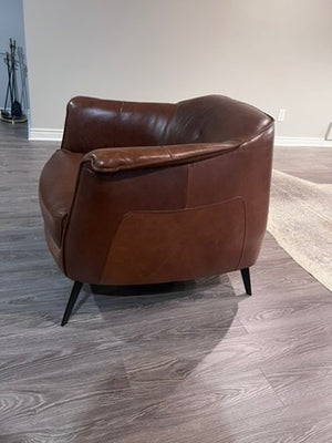 Structube AMBROSE Brown Leather Armchair # 1