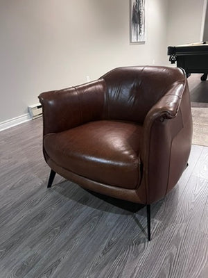 Structube AMBROSE Brown Leather Armchair # 1