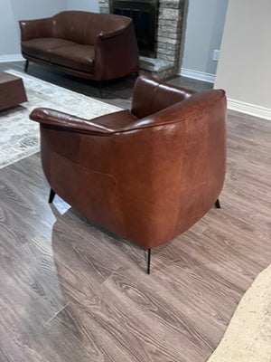 Structube AMBROSE Brown Leather Armchair # 1