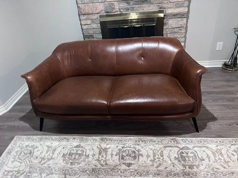 Structube AMBROSE Brown Leather Sofa # 2 – Sell My Stuff Canada