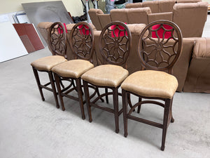 4 Ethan Allen Spider Back Counter Stools