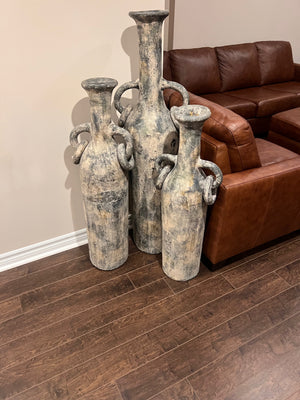 3 Decorative Floor Vases Lot