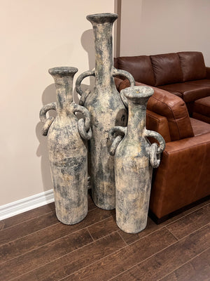 3 Decorative Floor Vases Lot