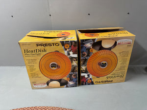 2 Presto Heat Dish Plus Footlight Parabolic Electric Heaters