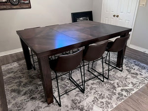 Bar Dining Table + 6 Structube Hayden Counter Stools