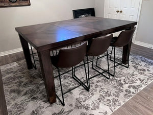 Bar Dining Table + 6 Structube Hayden Counter Stools