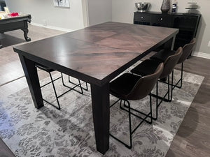 Bar Dining Table + 6 Structube Hayden Counter Stools