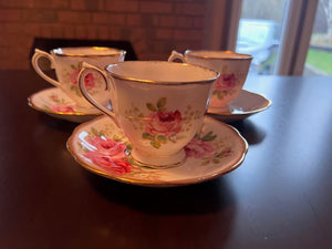 Royal Albert Bone China 'American Beauty' Cups & Saucers