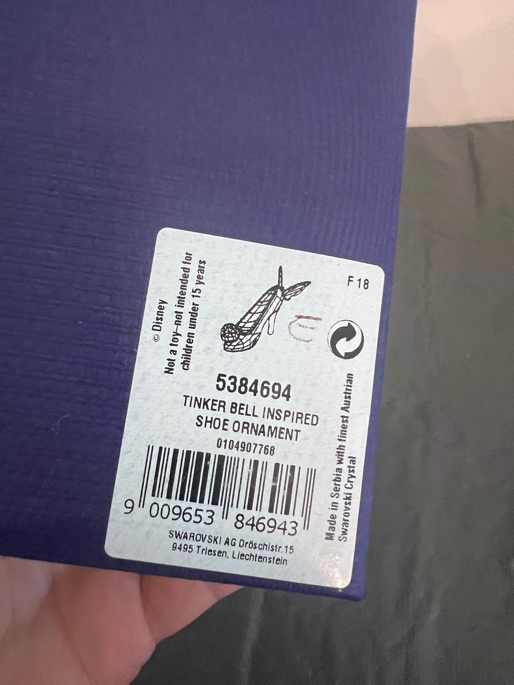Swarovski Crystal Disney Tinker Bell Inspired Shoe Ornament #5384694