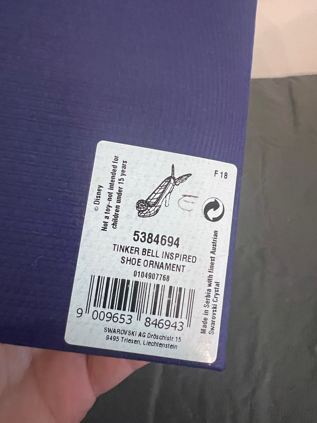 Swarovski Crystal Disney Tinker Bell Inspired Shoe Ornament #5384694