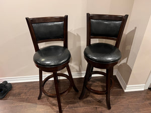 Pair of Faux Leather Barstools